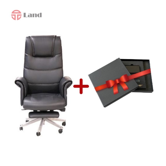 صندلی مدیریتی تشک دوبل پایه کروم زیرپایی کشویی راحتیران T1990 همراه با هدیه