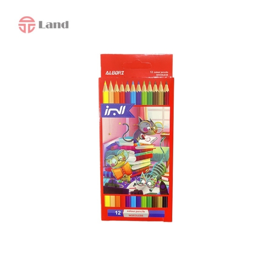 مداد رنگی البرز 12 رنگ مقوایی