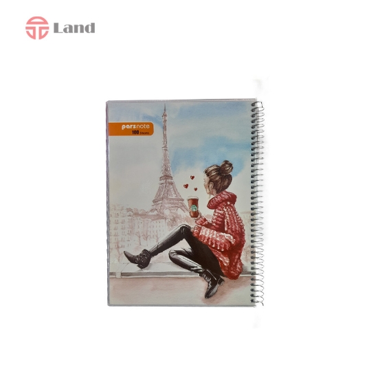 دفتر سیمی 100 برگ پارس نوت جلد طلقی دخترانه V1044