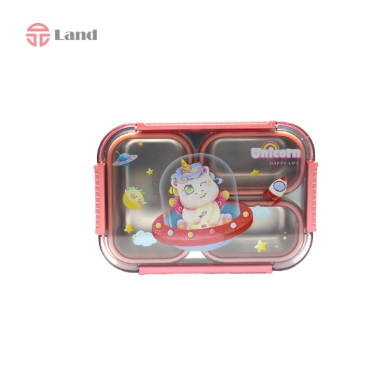 ظرف غذا استیل طرح عروسکی سایز کوچک