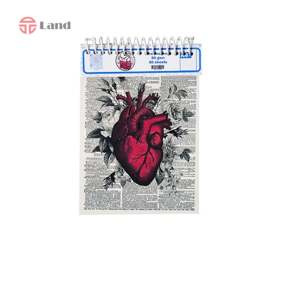 دفتر نقطه ای 80 برگ نئوپک طرح قلب سایز A6