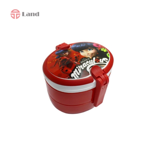 ظرف غذا بیضی دوطبقه کارا طرح دختر کفشدوزکی