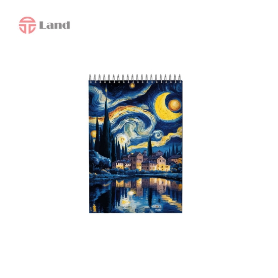 دفتر شطرنجی 80 برگ نیوپک طرح ونگوگ سایز A6